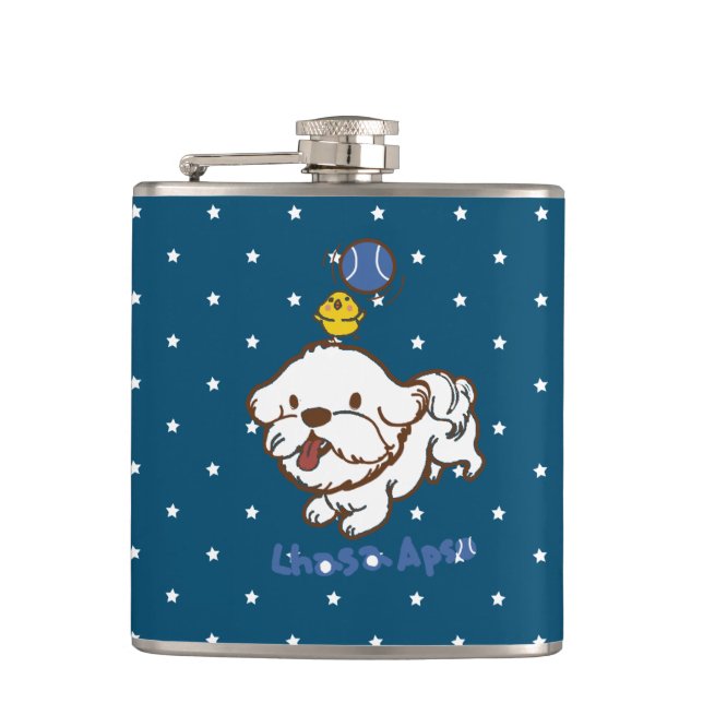 Lhasa apso bubu and little chicken guagua flask (Front)