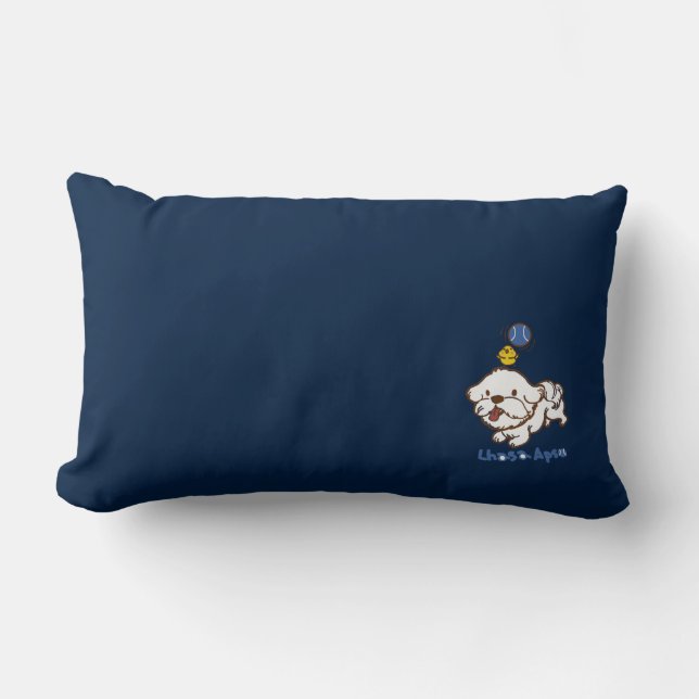 Lhasa apso bubu and little chicken guagua lumbar pillow (Front)