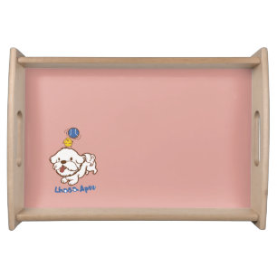 Lhasa apso bubu and little chicken guagua serving tray
