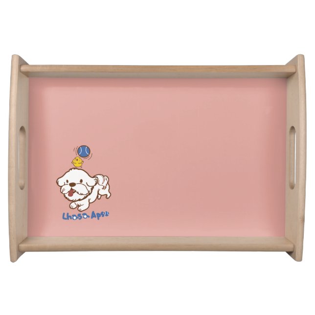 Lhasa apso bubu and little chicken guagua serving tray (Front)