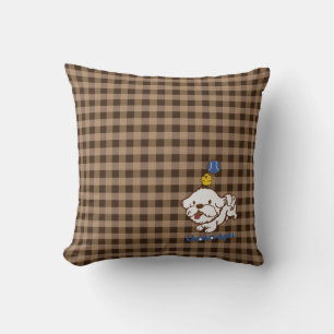 Lhasa apso bubu and little chicken guagua throw pillow