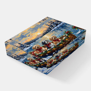 Lhasa Apso Christmas Boat Holiday Paperweight