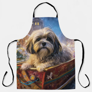 Lhasa Apso Christmas Festive Season  Apron