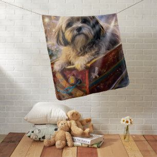 Lhasa Apso Christmas Festive Season  Baby Blanket