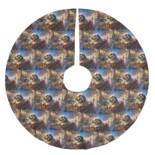 Lhasa Apso Christmas Festive Season Brushed Polyester Tree Skirt