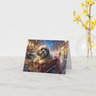 Lhasa Apso Christmas Festive Season  Card