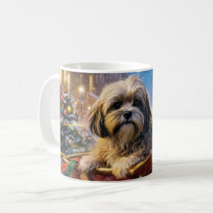 Lhasa Apso Christmas Festive Season Coffee Mug