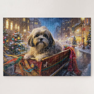 Lhasa Apso Christmas Festive Season Jigsaw Puzzle