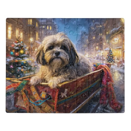 Lhasa Apso Christmas Festive Season  Jigsaw Puzzle