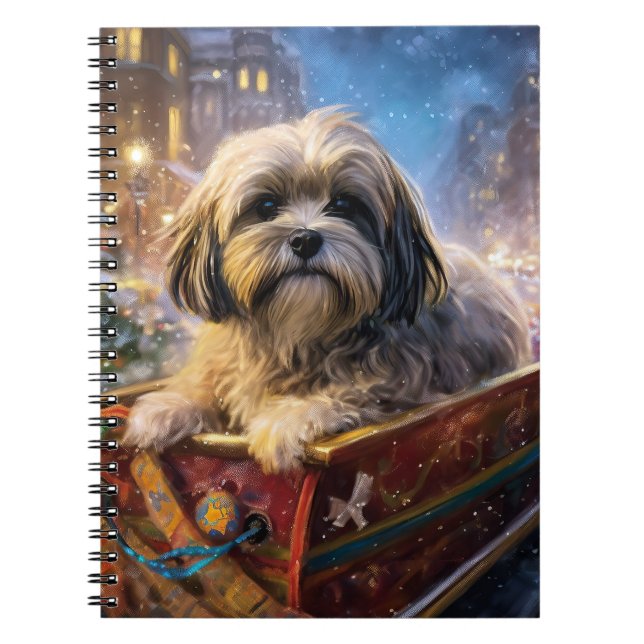 Lhasa Apso Christmas Festive Season  Notebook (Front)