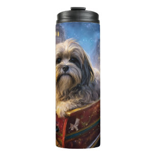 Lhasa Apso Christmas Festive Season Thermal Tumbler