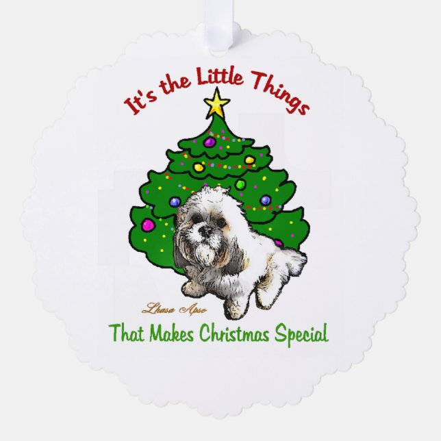 Lhasa Apso Christmas Gifts Ornament Card (Front)
