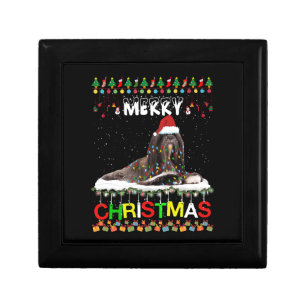 Lhasa Apso Christmas Tree Light Pajama Xmas Dog Gift Box