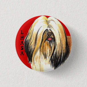 Lhasa Apso Color Block Button