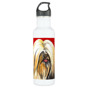 Lhasa Apso Color Block Stainless Steel Water Bottle