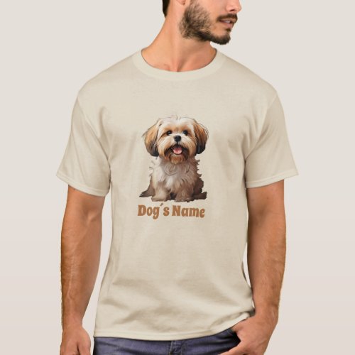 Lhasa Apso Color Silhouette  T_Shirt