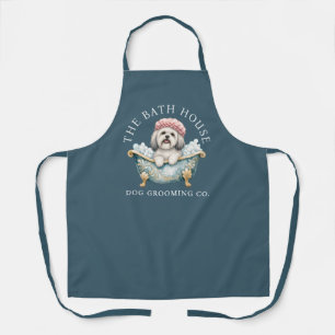 Lhasa Apso Deep Teal Dog Grooming Apron Deluxe