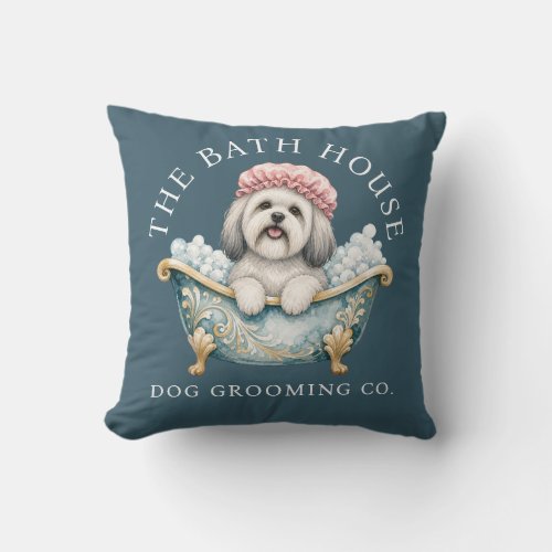 Lhasa Apso Deep Teal Dog Grooming Cushion