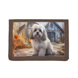 Lhasa Apso digital painting Tri-fold Wallet