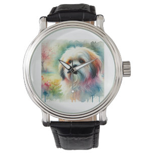 Lhasa Apso dog 300924AREF108 - Watercolor Watch