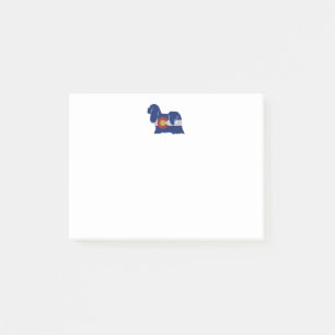 Lhasa Apso Dog Breed Silhouette Colorado Flag Post-it Notes