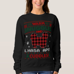 Lhasa Apso Dog Christmas Pajama Ugly Christmas Swe Sweatshirt