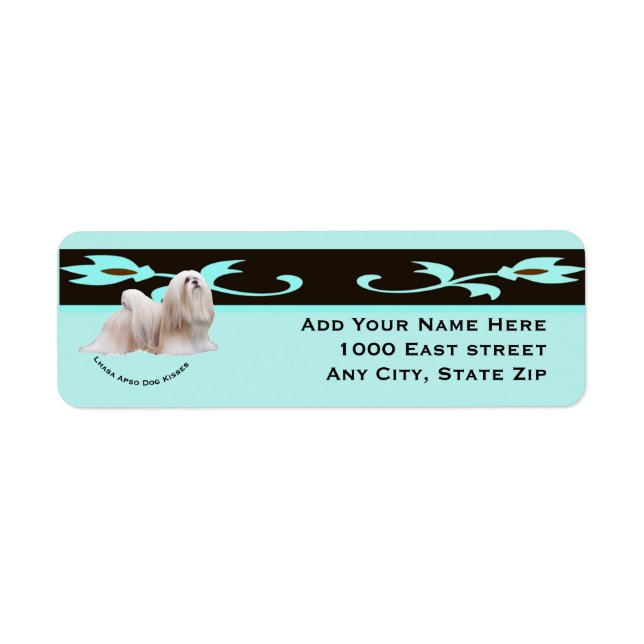 Lhasa Apso Dog Kisses Label (Front)