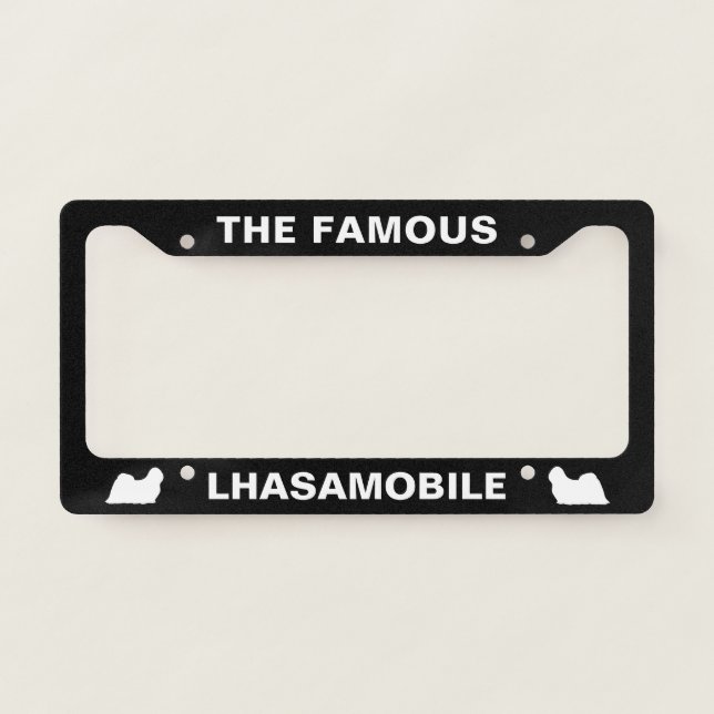 Lhasa Apso Dog Silhouettes Lhasamobile Custom License Plate Frame (Front)