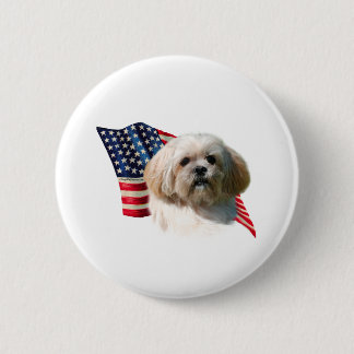Lhasa Apso Flag Button