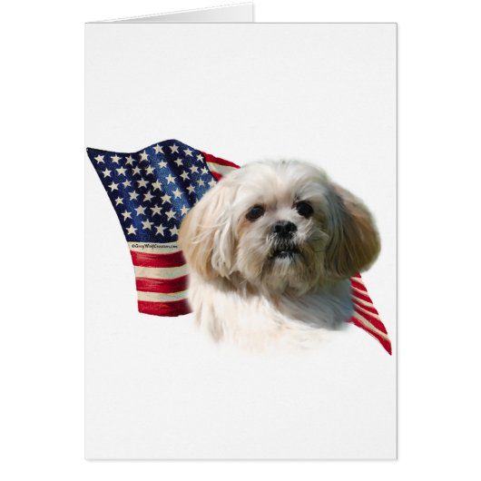 Lhasa Apso Flag Cards (Front)