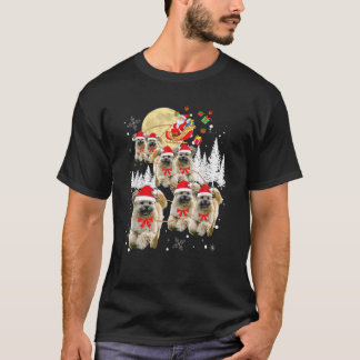 Lhasa Apso Funny Reindeer Christmas Moon Santa Dog T-Shirt