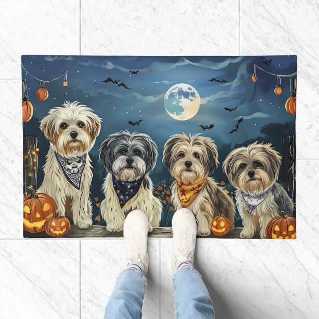 Lhasa Apso Halloween Spooky  Doormat (Indoor)