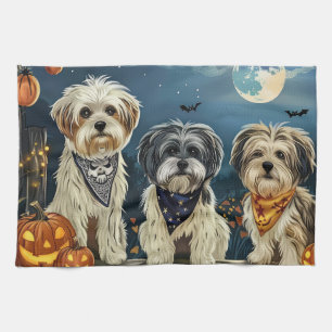 Lhasa Apso Halloween Spooky Kitchen Towel
