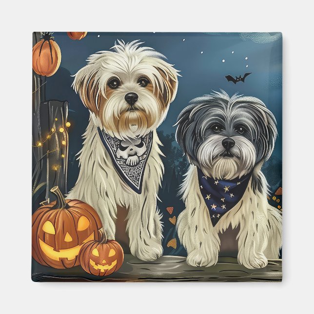 Lhasa Apso Halloween Spooky  Magnet (Front)