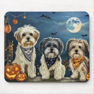 Lhasa Apso Halloween Spooky Mouse Pad