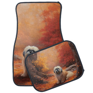 Lhasa Apso in Autumn Leaves Fall Inspire Car Floor Mat