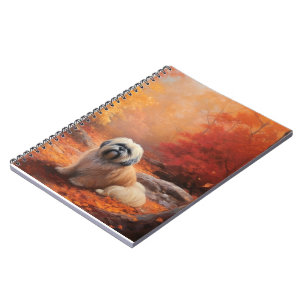 Lhasa Apso in Autumn Leaves Fall Inspire Notebook