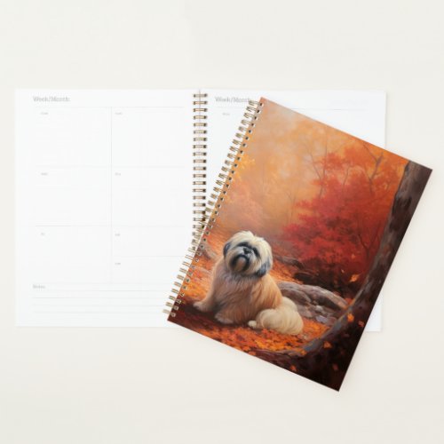Lhasa Apso in Autumn Leaves Fall Inspire Planner