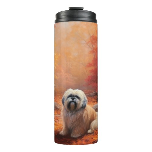 Lhasa Apso in Autumn Leaves Fall Inspire Thermal Tumbler