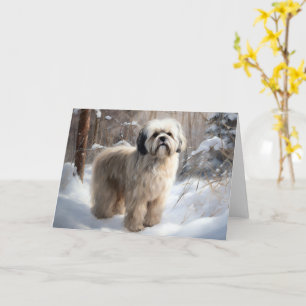 Lhasa Apso Let It Snow Christmas  Card