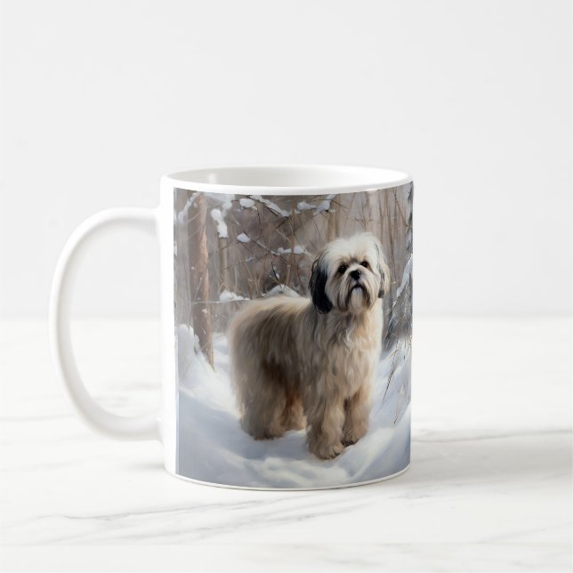 Lhasa Apso Let It Snow Christmas  Coffee Mug (Left)