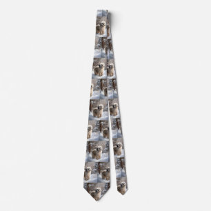 Lhasa Apso Let It Snow Christmas Neck Tie