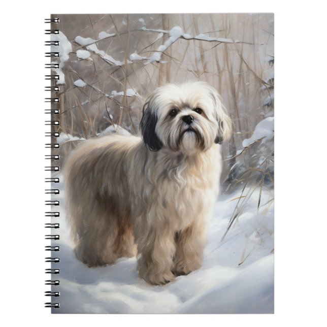 Lhasa Apso Let It Snow Christmas  Notebook (Front)