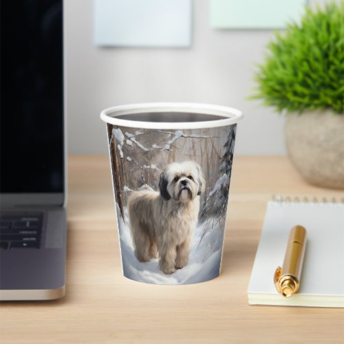 Lhasa Apso Let It Snow Christmas  Paper Cups