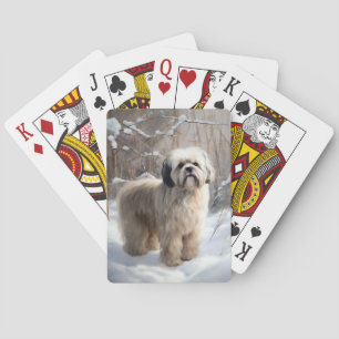 Lhasa Apso Let It Snow Christmas  Poker Cards