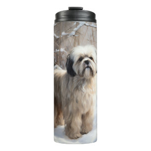 Lhasa Apso Let It Snow Christmas Thermal Tumbler