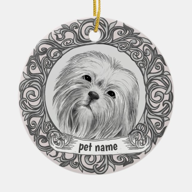 Lhasa Apso Loving Memory ornament (Front)