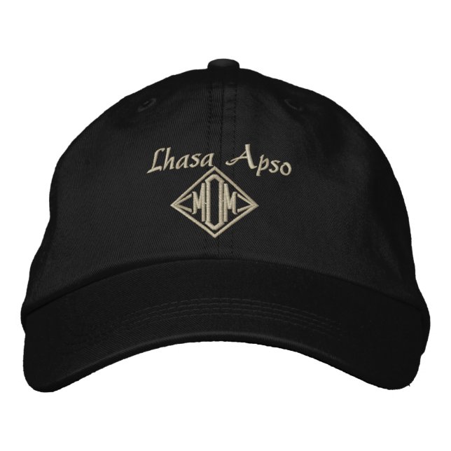 Lhasa Apso Mom Embroidered Baseball Cap (Front)