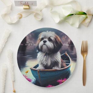 Lhasa Apso on a Paddle: A Scenic Adventure Paper Plates