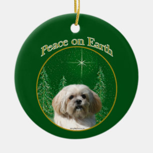 Lhasa Apso Peace Ceramic Ornament